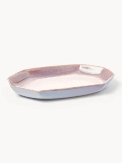 Cuencos Y Platos De Servir|Vajillas Completas>Westwing Collection Fuente artesanal con esmalte reactivo Vinci Lavanda y tonos rosas con gradiente de color