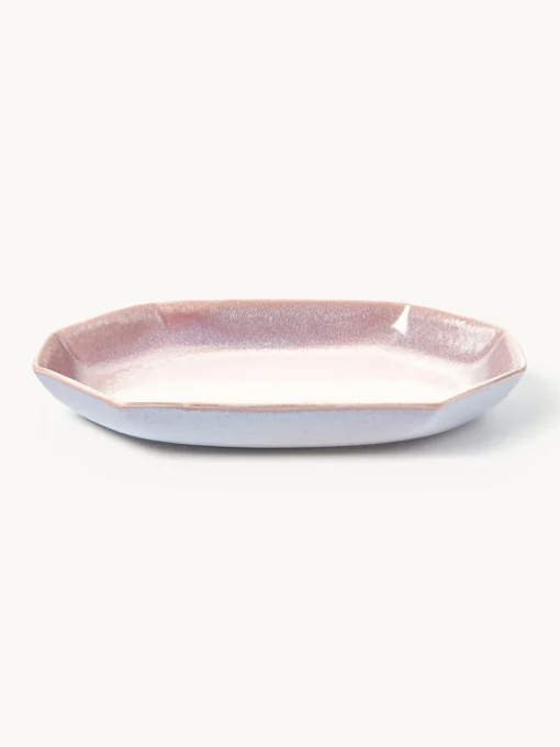 Cuencos Y Platos De Servir|Vajillas Completas>Westwing Collection Fuente artesanal con esmalte reactivo Vinci Lavanda y tonos rosas con gradiente de color