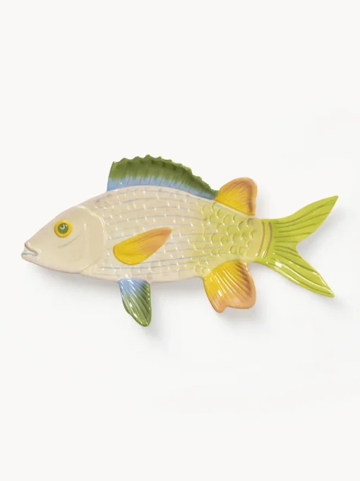 Clearance Fuente artesanal de dolomita Fish, 32 x 13 cm Cuencos Y Platos De Servir|Vajillas Completas