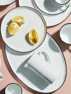 Fuente artesanal de porcelana Salt, 30 x 20 cm Cuencos Y Platos De Servir|Vajillas Completas