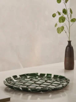 New Fuente artesanal Plait Cuencos Y Platos De Servir|Vajillas Completas