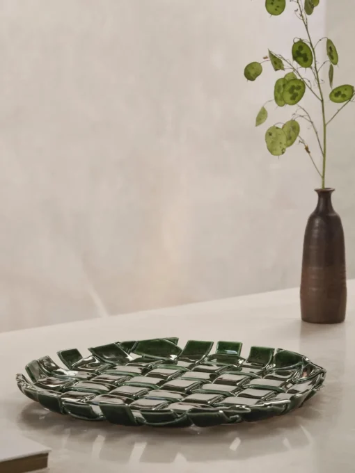 New Fuente artesanal Plait Cuencos Y Platos De Servir|Vajillas Completas
