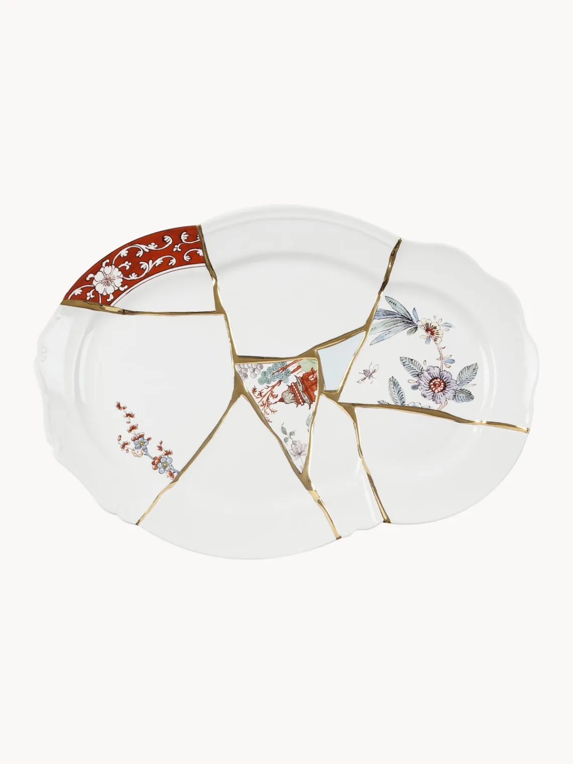 Cuencos Y Platos De Servir|Vajillas Completas>SELETTI Fuente de porcelana Kintsugi
