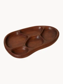 New Fuente de servir artesanal de madera de acacia Tidy, 40 cm Cuencos Y Platos De Servir|Vajillas Completas