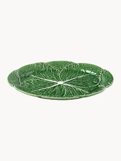 Cuencos Y Platos De Servir|Vajillas Completas>BORDALLO PINHEIRO Fuente de servir ovalada pintada a mano Cabbage Verde oscuro, blanco Off White
