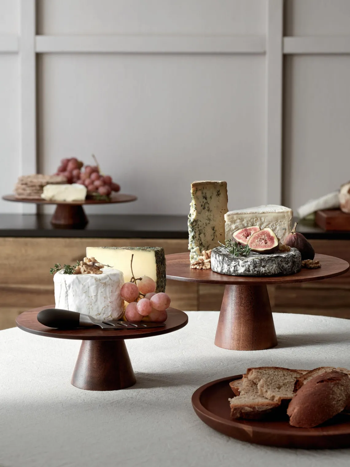 Best Fuente para postre de madera de acacia Wood, tamaños diferentes Tarteras|Vajillas Completas