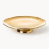 Tarteras|Vajillas Completas>Bitossi Home Fuente para postre de porcelana con borde irregular dorado Edge