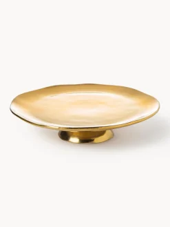 Tarteras|Vajillas Completas>Bitossi Home Fuente para postre de porcelana con borde irregular dorado Edge