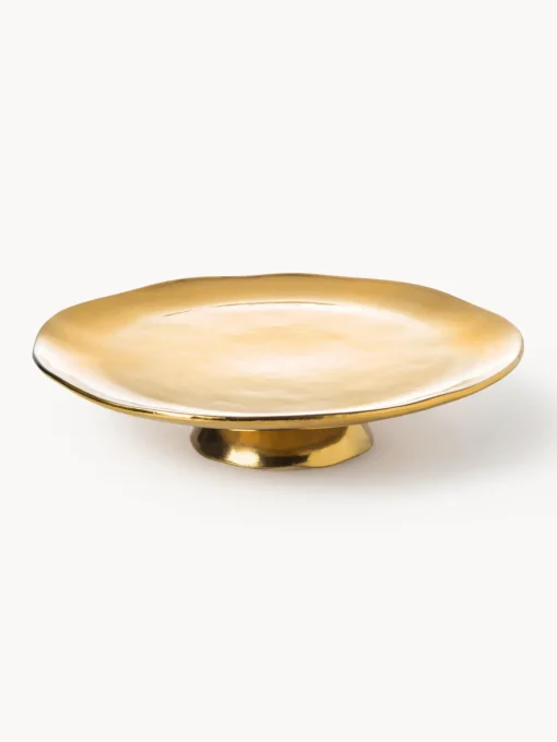Tarteras|Vajillas Completas>Bitossi Home Fuente para postre de porcelana con borde irregular dorado Edge