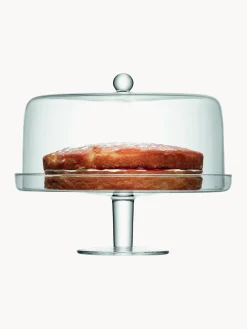 Tarteras|Vajillas Completas></noscript>Lsa International Fuente para postre de vidrio soplado artesanalmente con tapa Klara