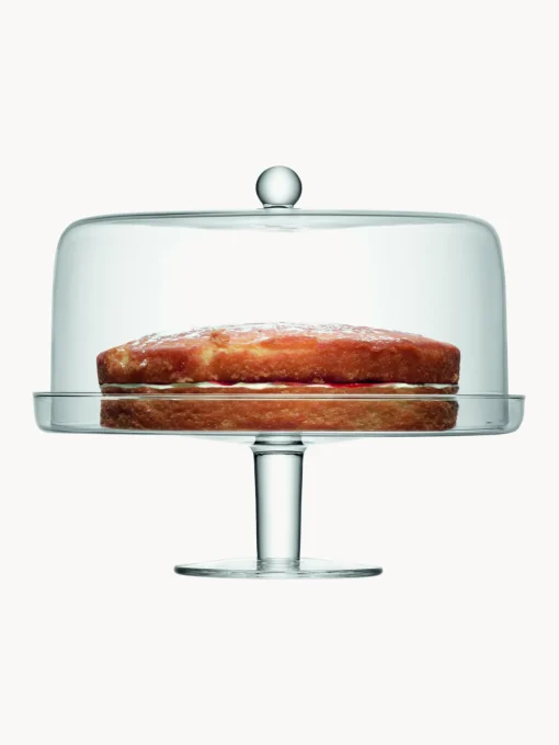 Tarteras|Vajillas Completas>Lsa International Fuente para postre de vidrio soplado artesanalmente con tapa Klara