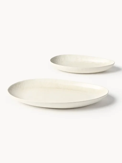 Discount Fuentes artesanales con forma orgánica Macey, 2 uds. Cuencos Y Platos De Servir|Vajillas Completas
