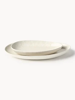 Discount Fuentes artesanales con forma orgánica Macey, 2 uds. Cuencos Y Platos De Servir|Vajillas Completas