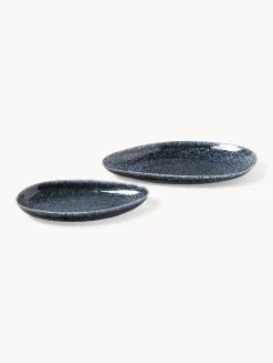 New Fuentes de servir artesanales en forma orgánica Macey, 2 uds. Cuencos Y Platos De Servir|Vajillas Completas
