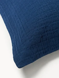 Cojines Decorativos|Mantas></noscript>Westwing Collection Funda de almohada con dobladillo texturizada Orville Azul oscuro