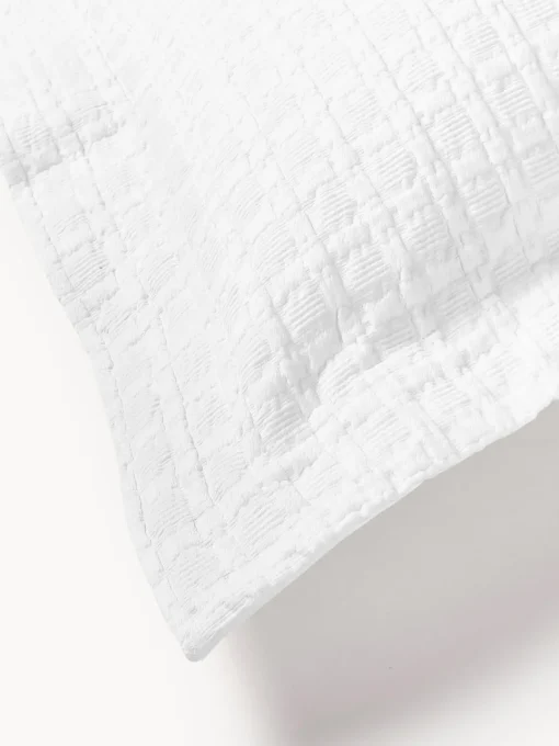 Cojines Decorativos|Mantas>Westwing Collection Funda de almohada con dobladillo texturizada Orville Blanco