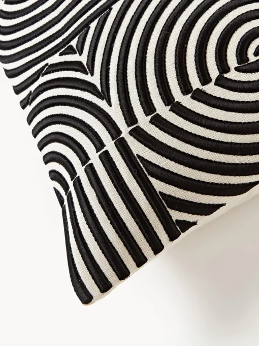 Discount Funda de almohada de lino estampada Lexi Mantas|Cojines Decorativos