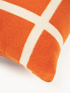 Mantas|Cojines Decorativos></noscript>Westwing Collection Funda de cojín a cuadros Edison Naranja, blanco Off White