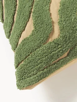 Cojines Decorativos|Mantas></noscript>Westwing Collection Funda de cojín alargada texturizada Mareva Beige, verde