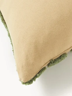 Cojines Decorativos|Mantas></noscript>Westwing Collection Funda de cojín alargada texturizada Mareva Beige, verde