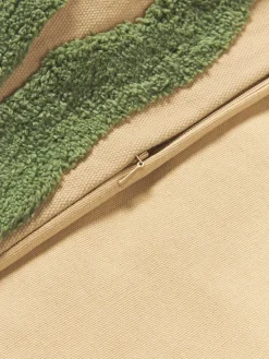 Cojines Decorativos|Mantas></noscript>Westwing Collection Funda de cojín alargada texturizada Mareva Beige, verde
