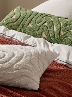 Cojines Decorativos|Mantas></noscript>Westwing Collection Funda de cojín alargada texturizada Mareva Beige, verde