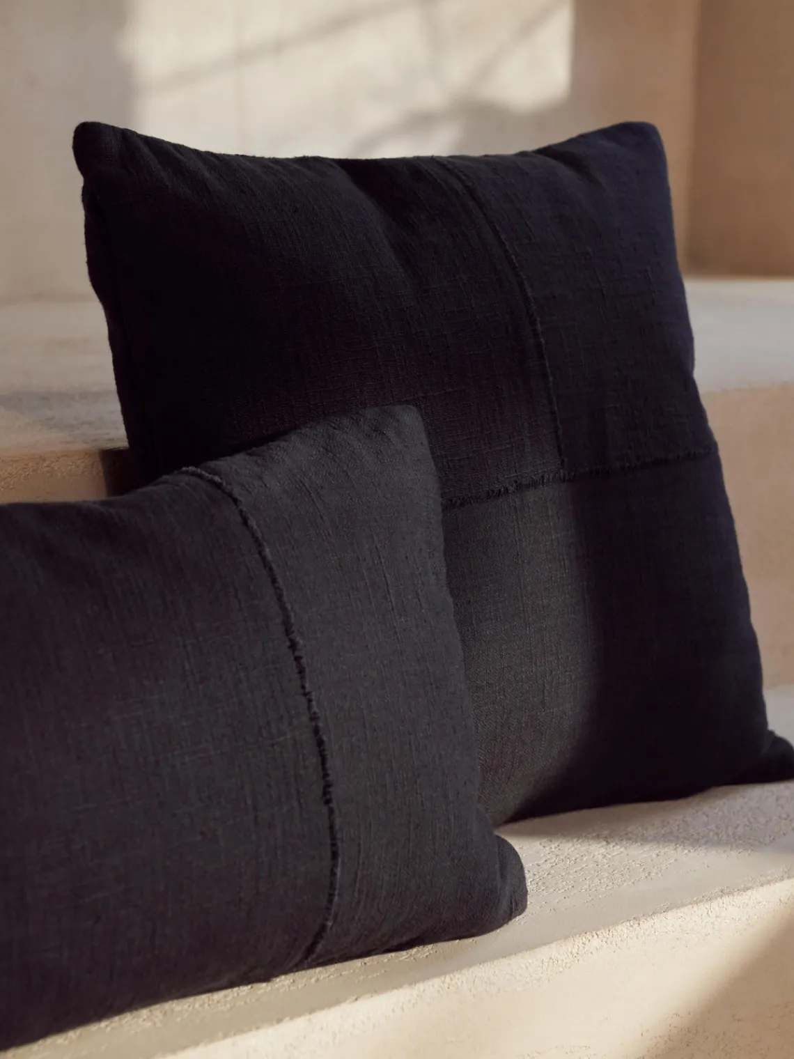 Best Funda de cojín artesanal con costura decorativa Terre Mantas|Cojines Decorativos