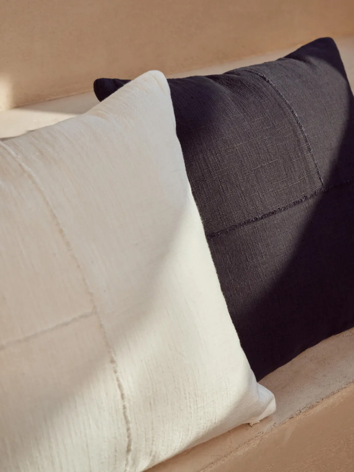 Best Funda de cojín artesanal con costura decorativa Terre Mantas|Cojines Decorativos