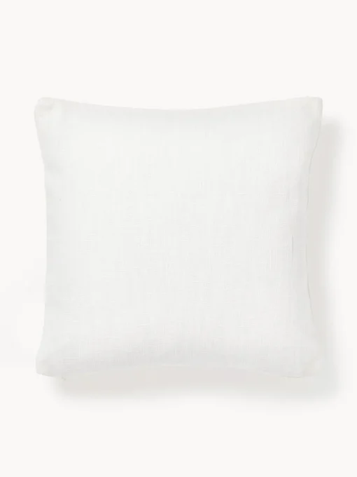 Cojines Decorativos|Mantas>Westwing Collection Funda de cojín artesanal con costura decorativa Terre Blanco