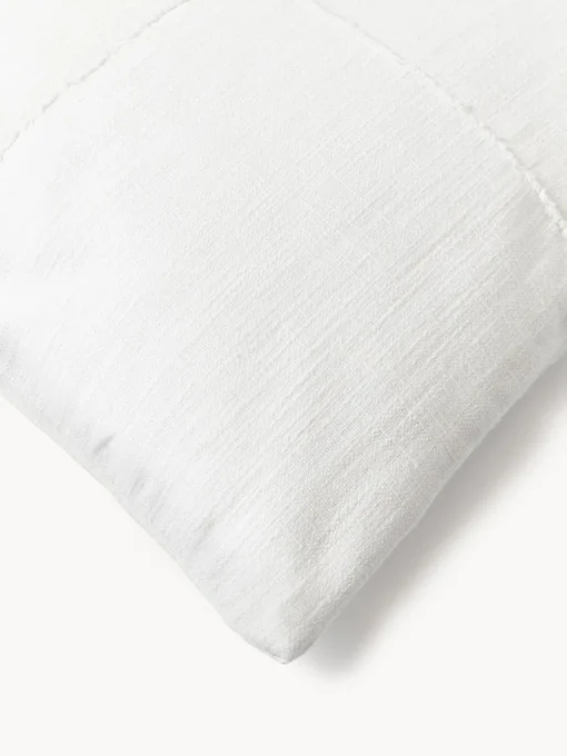 Cojines Decorativos|Mantas>Westwing Collection Funda de cojín artesanal con costura decorativa Terre Blanco