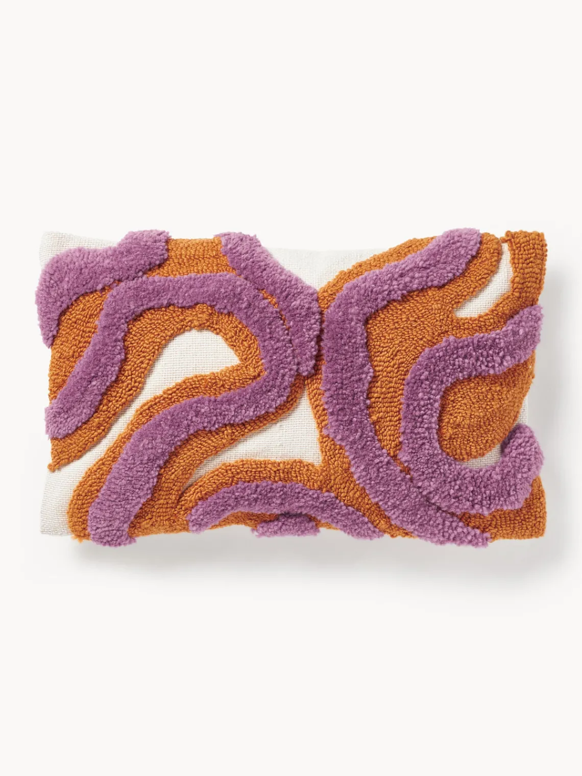 Mantas|Cojines Decorativos>Westwing Collection Funda de cojín artesanal con tejido capitoné Jiri Lila, naranja