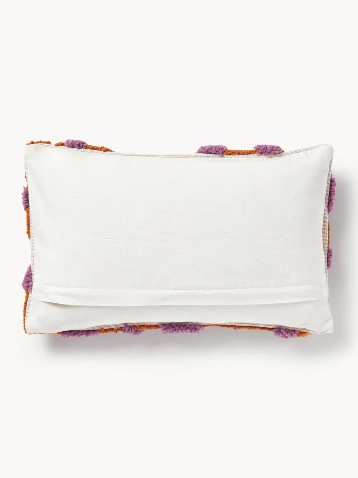 Mantas|Cojines Decorativos>Westwing Collection Funda de cojín artesanal con tejido capitoné Jiri Lila, naranja