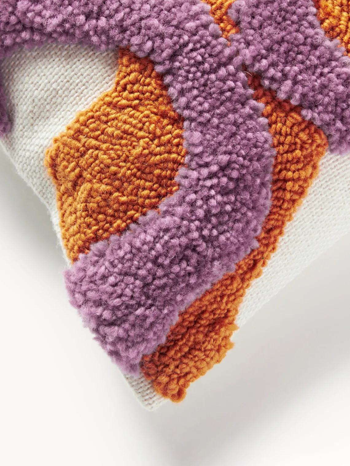 Mantas|Cojines Decorativos>Westwing Collection Funda de cojín artesanal con tejido capitoné Jiri Lila, naranja