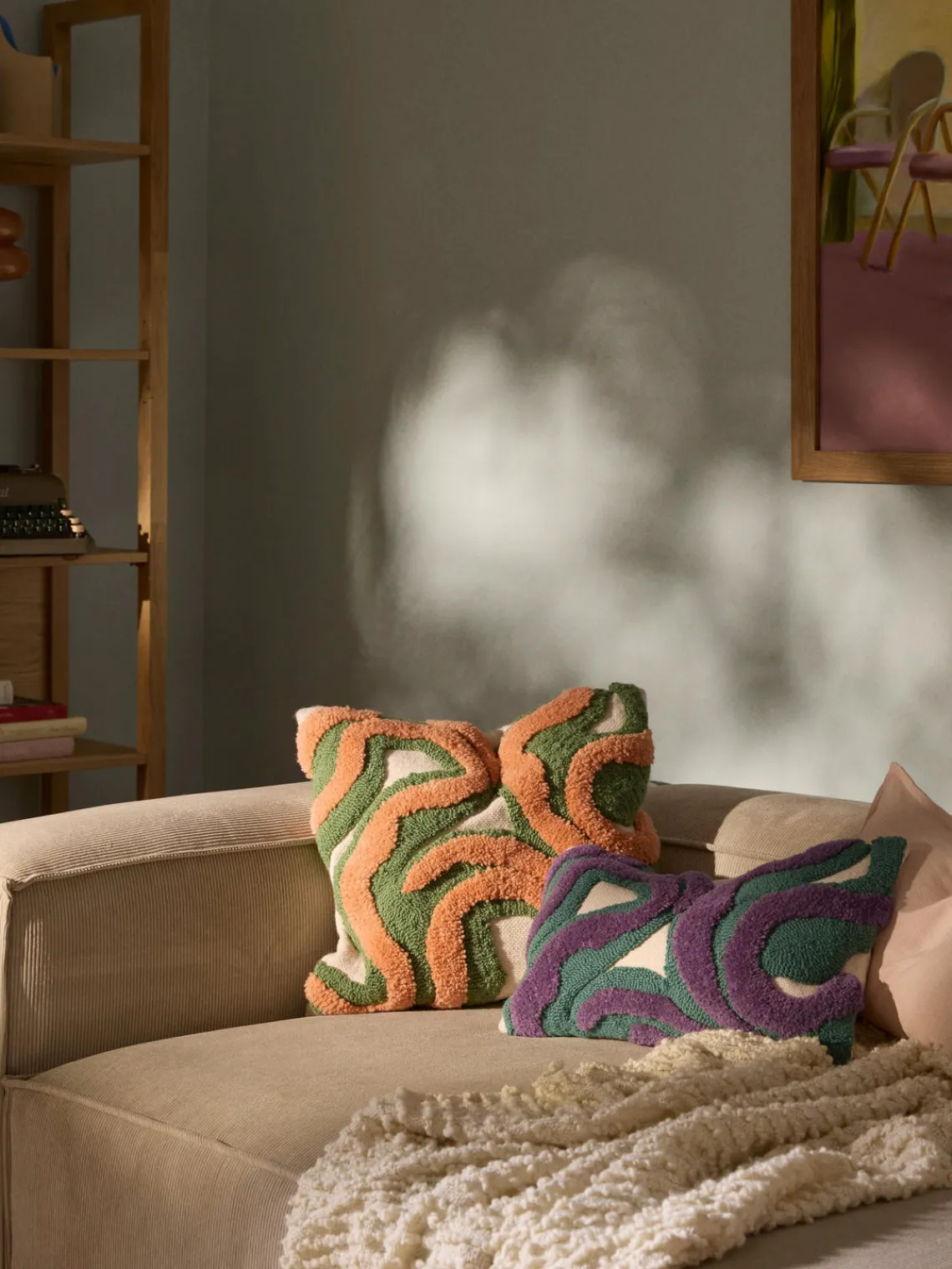 Mantas|Cojines Decorativos>Westwing Collection Funda de cojín artesanal con tejido capitoné Jiri Lila, verde turquesa