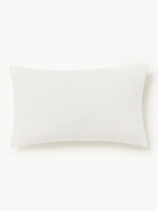 Cojines Decorativos|Mantas>Westwing Collection Funda de cojín artesanal de algodón con costuras decorativas Terre Blanco