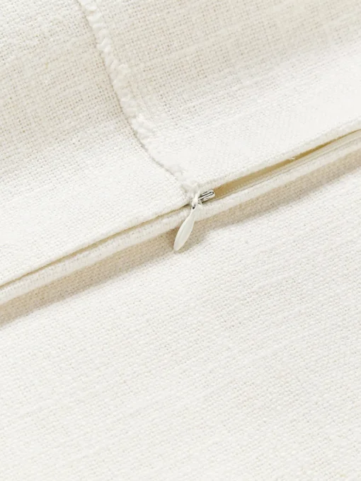 Cojines Decorativos|Mantas>Westwing Collection Funda de cojín artesanal de algodón con costuras decorativas Terre Blanco