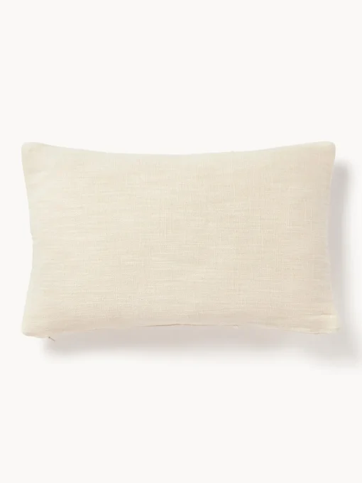 Cojines Decorativos|Cojines Decorativos>Westwing Collection Funda de cojín artesanal de algodón con costuras decorativas Terre Beige claro
