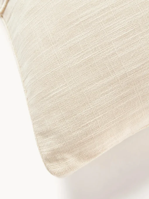 Cojines Decorativos|Cojines Decorativos>Westwing Collection Funda de cojín artesanal de algodón con costuras decorativas Terre Beige claro