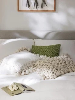 New Funda de cojín artesanal de punto grueso Belen Mantas|Cojines Decorativos