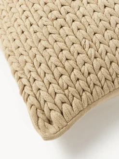 Funda de cojín artesanal de punto grueso Adyna Cojines Decorativos|Mantas