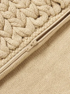 Funda de cojín artesanal de punto grueso Adyna Cojines Decorativos|Mantas