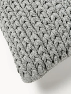 Cojines Decorativos|Mantas></noscript>Westwing Collection Funda de cojín artesanal de punto grueso Adyna Gris oscuro
