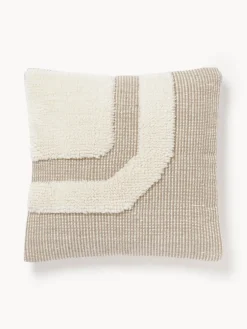 Mantas|Cojines Decorativos>Westwing Collection Funda de cojín artesanal Laine Beige claro, beige