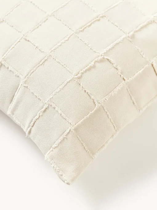 Cojines Decorativos|Mantas>Westwing Collection Funda de cojín artesanal Yann Blanco crema