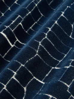 Mantas|Cojines Decorativos></noscript>Westwing Collection Funda de cojín Belena Azul oscuro, blanco