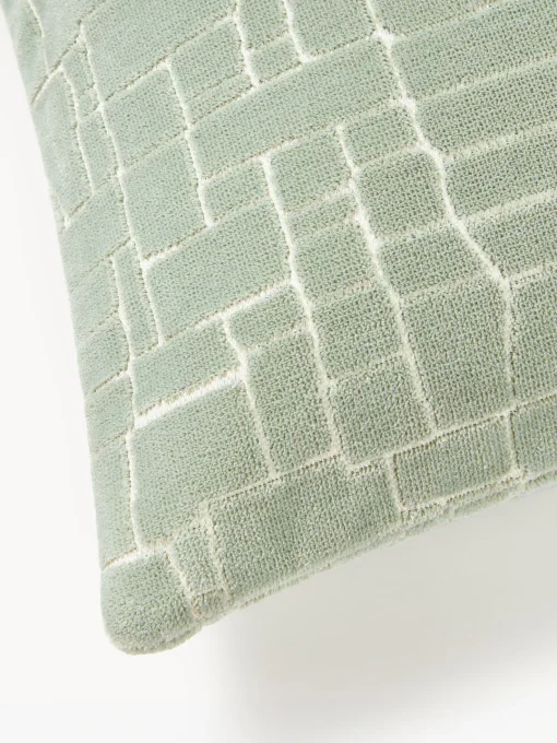 Cojines Decorativos|Mantas>Westwing Collection Funda de cojín Belena Verde salvia, blanco