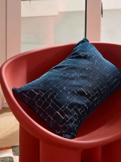 Cojines Decorativos|Mantas></noscript>Westwing Collection Funda de cojín Belena Azul oscuro, blanco