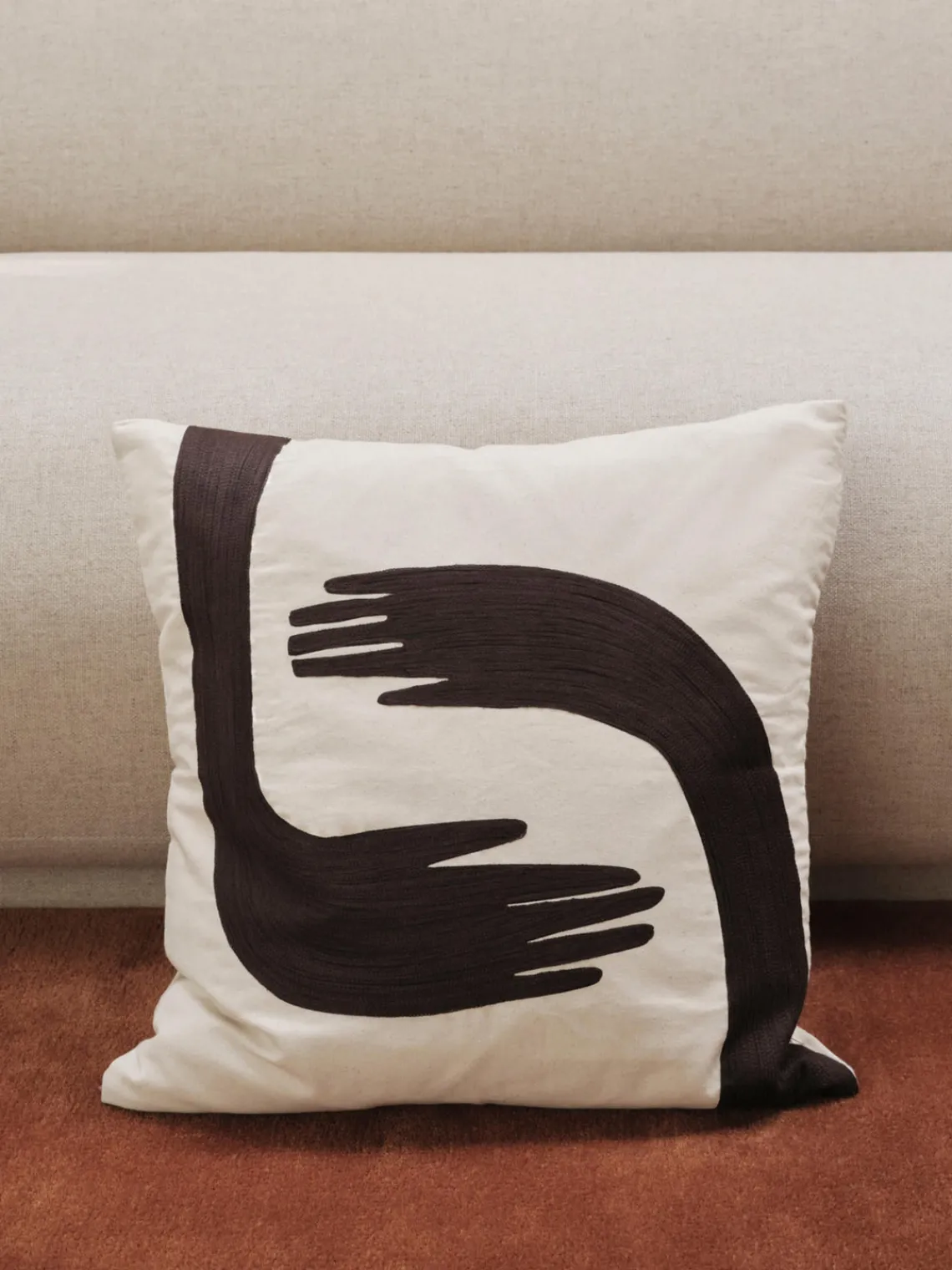 Outlet Funda de cojín bordada a mano de algodón ecológico Pose Cojines Decorativos|Mantas