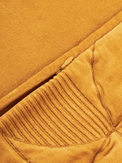 Cojines Decorativos|Mantas>Westwing Collection Funda de cojín bordada con estampado geométrico Verina Ocre