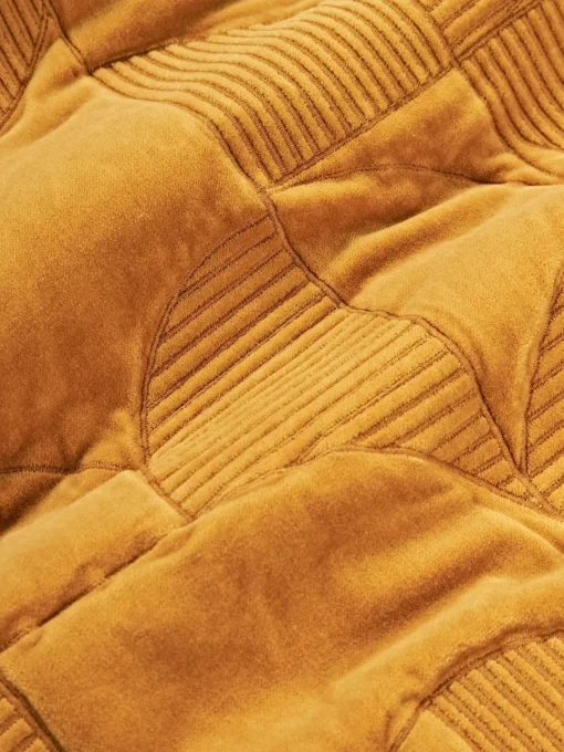 Cojines Decorativos|Mantas>Westwing Collection Funda de cojín bordada con estampado geométrico Verina Ocre